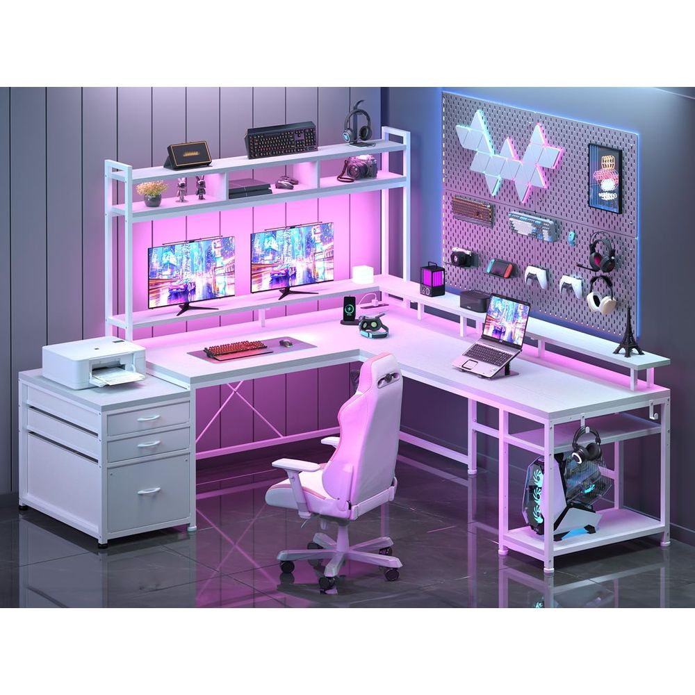 Desk Setup No Computer - مكتب على شكل حرف L بطول