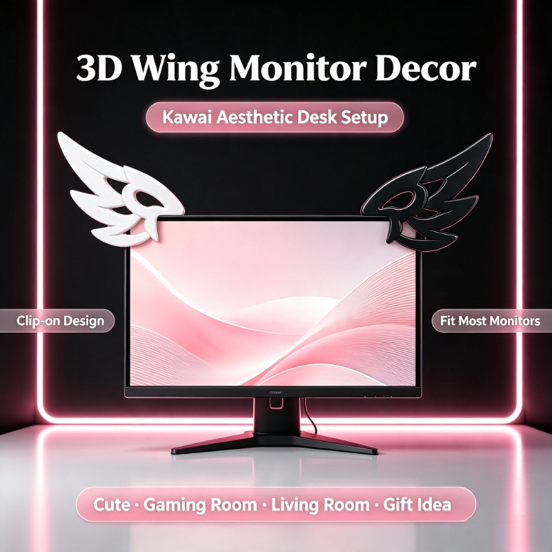 Desk Setup No Computer - زينة ثلاثية الأبعاد على شكل أجنحة