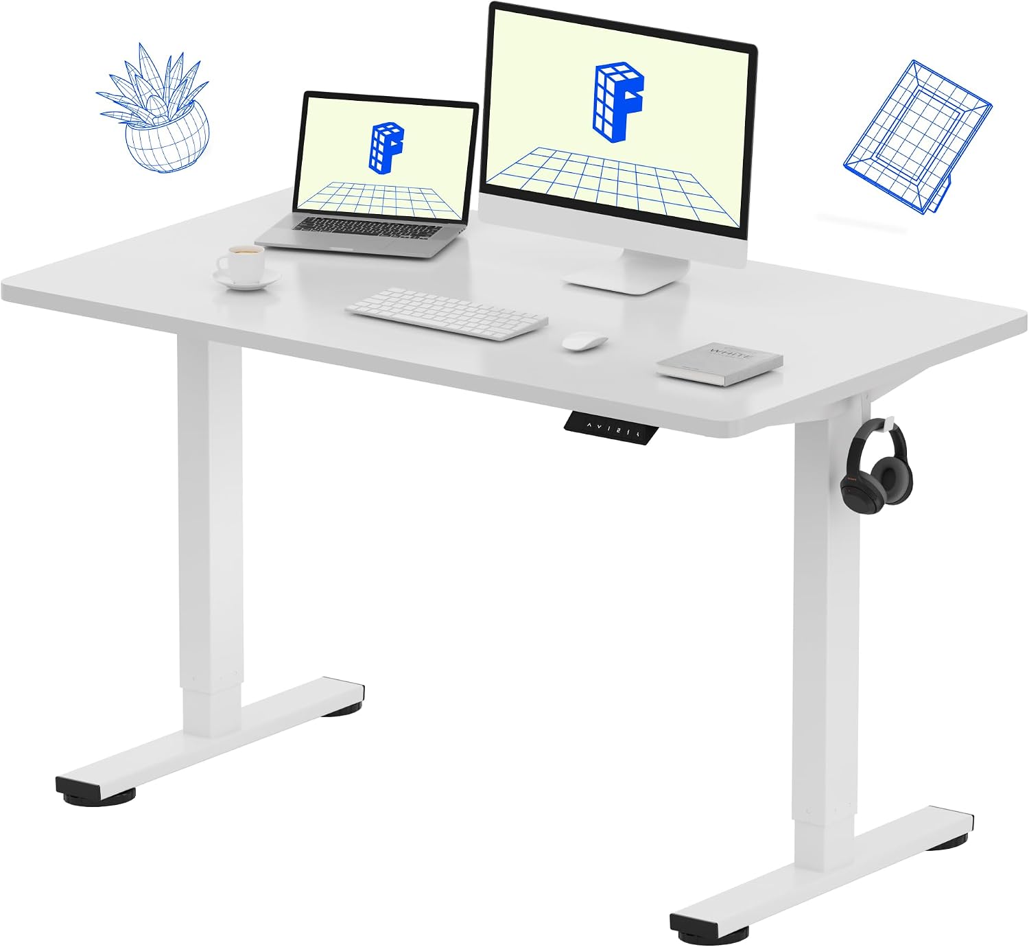 Desk Setup One Monitor - مكتب قابل للتحويل FLEXISPOT EN1 مقاس