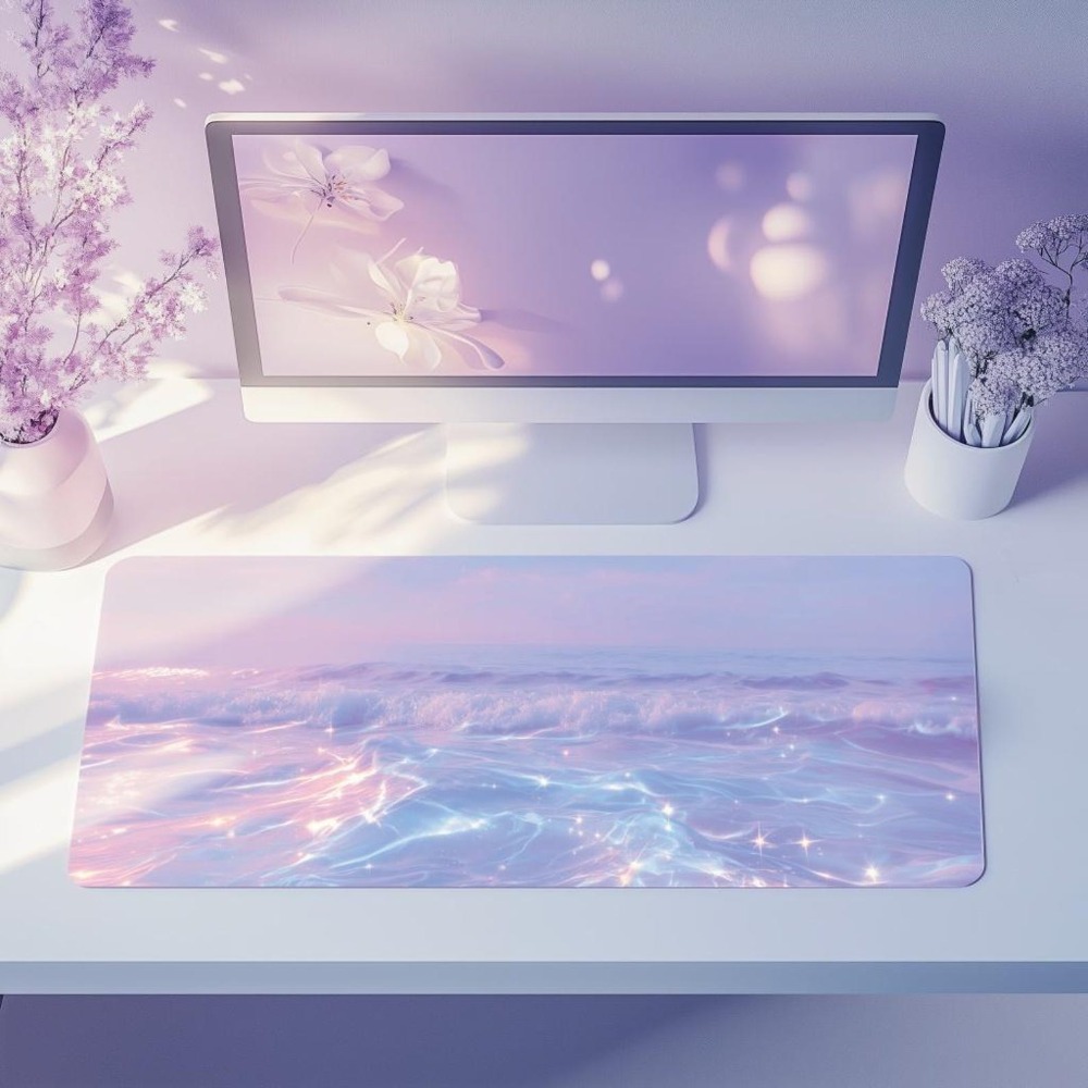 Desk Setup Gifts - سجادة مكتب جمالية بألوان الباستيل للاعبين،