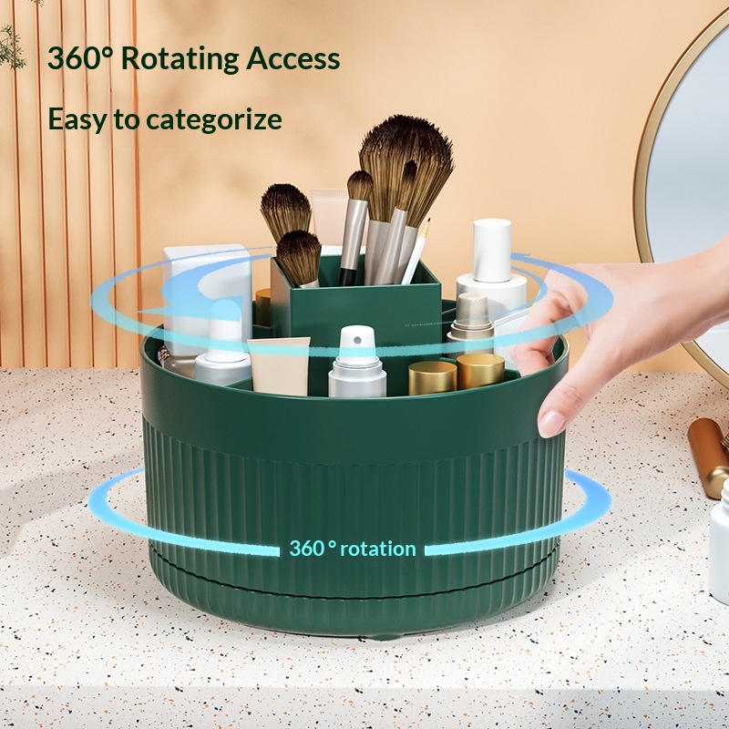 Desk Setup Shelves - 360 ° حامل دوار لفرش المكياج