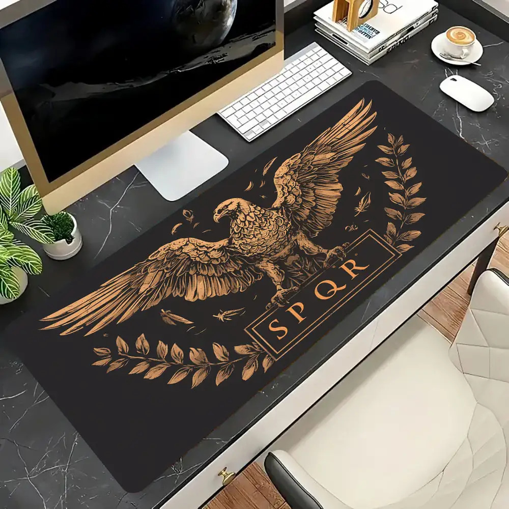 Desk Setup Brown - سجادة مكتب ذهبية بنية وسوداء، إكسسوارات