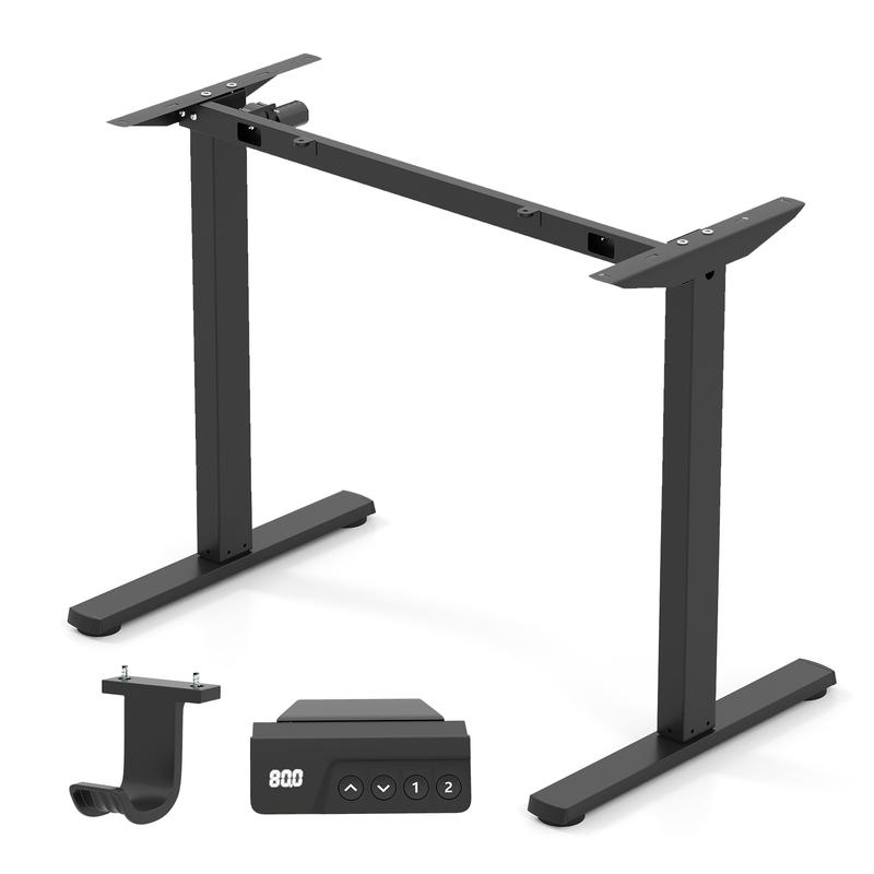 إطار مكتب كهربائي قابل للتعديل - مراجعة Desk Setup Black And Wood وسعره