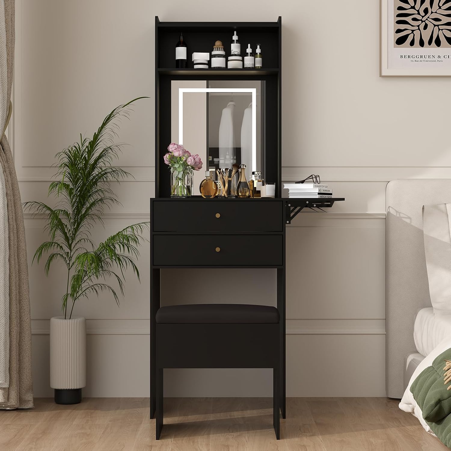 طاولة زينة صغيرة سوداء لغرفة ا - مراجعة Desk Setup Black And Wood وسعره