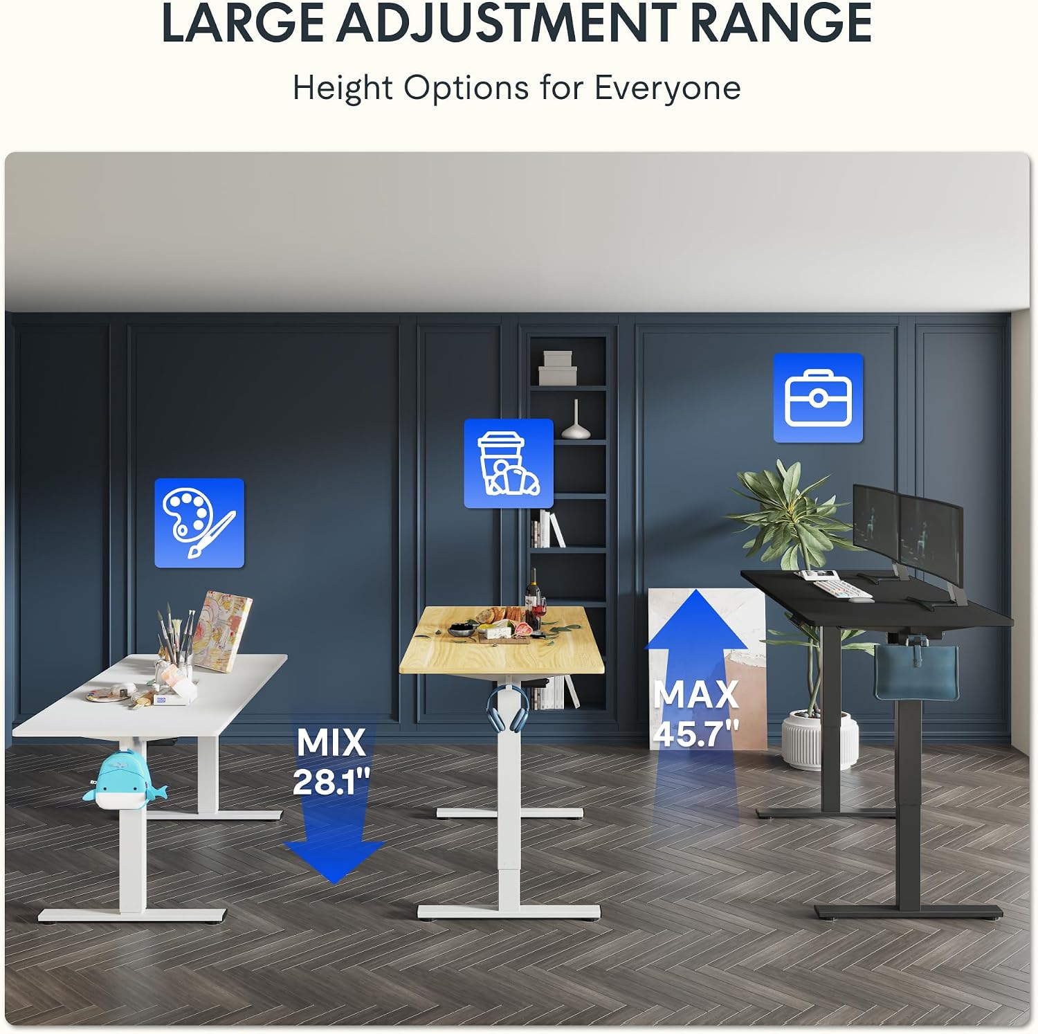 مكتب كهربائي قابل للرفع من FLE - مراجعة Desk Setup Black And Wood وسعره