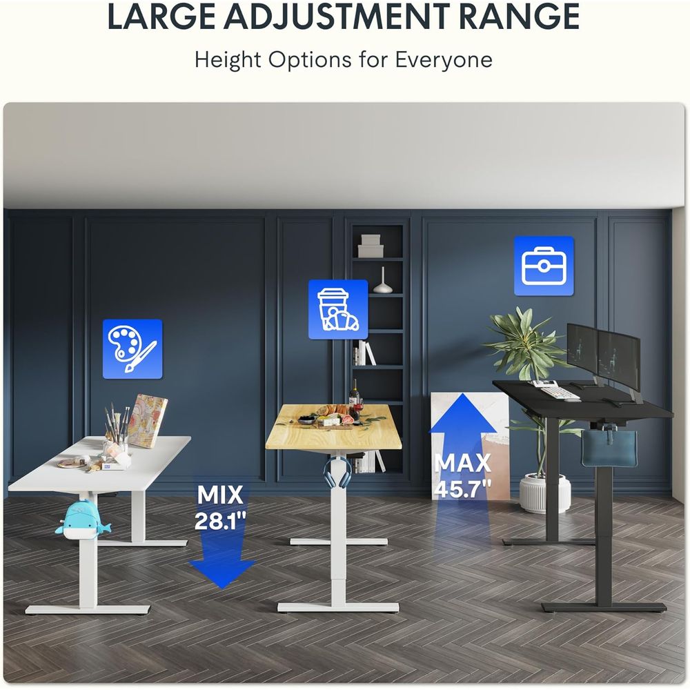 مكتب كهربائي قابل للرفع مقاس 6 - مراجعة Desk Setup Black And Wood وسعره