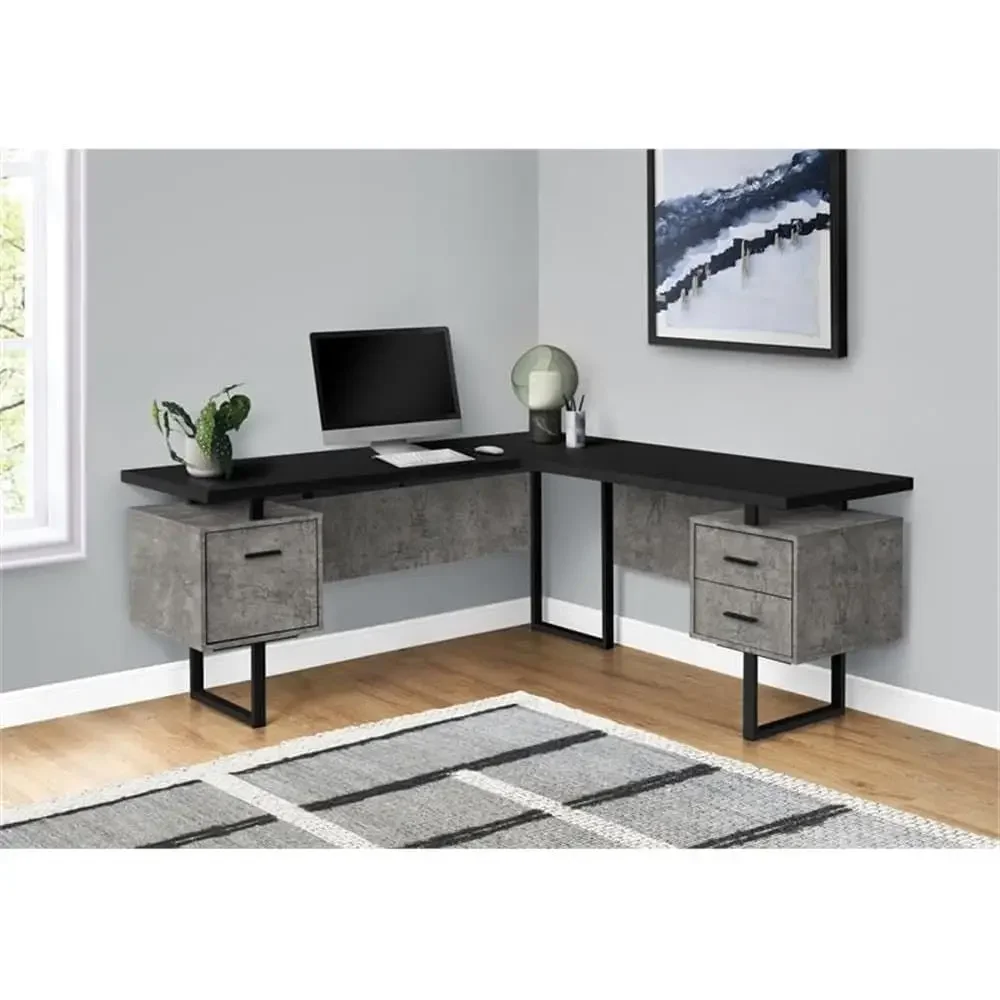 مكتب كمبيوتر على شكل حرف L مقا - مراجعة Desk Setup Black And Wood وسعره