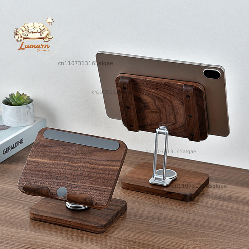 حامل آيباد من خشب الجوز الأسود - مراجعة Desk Setup Black And Wood وسعره