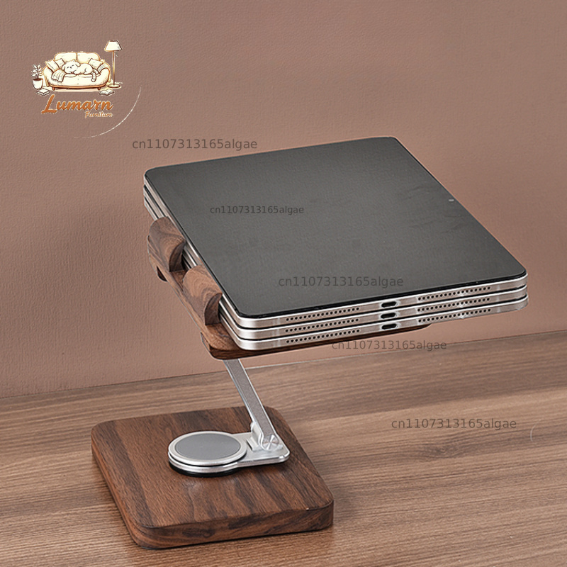 حامل آيباد من خشب الجوز الأسود - مراجعة Desk Setup Black And Wood وسعره