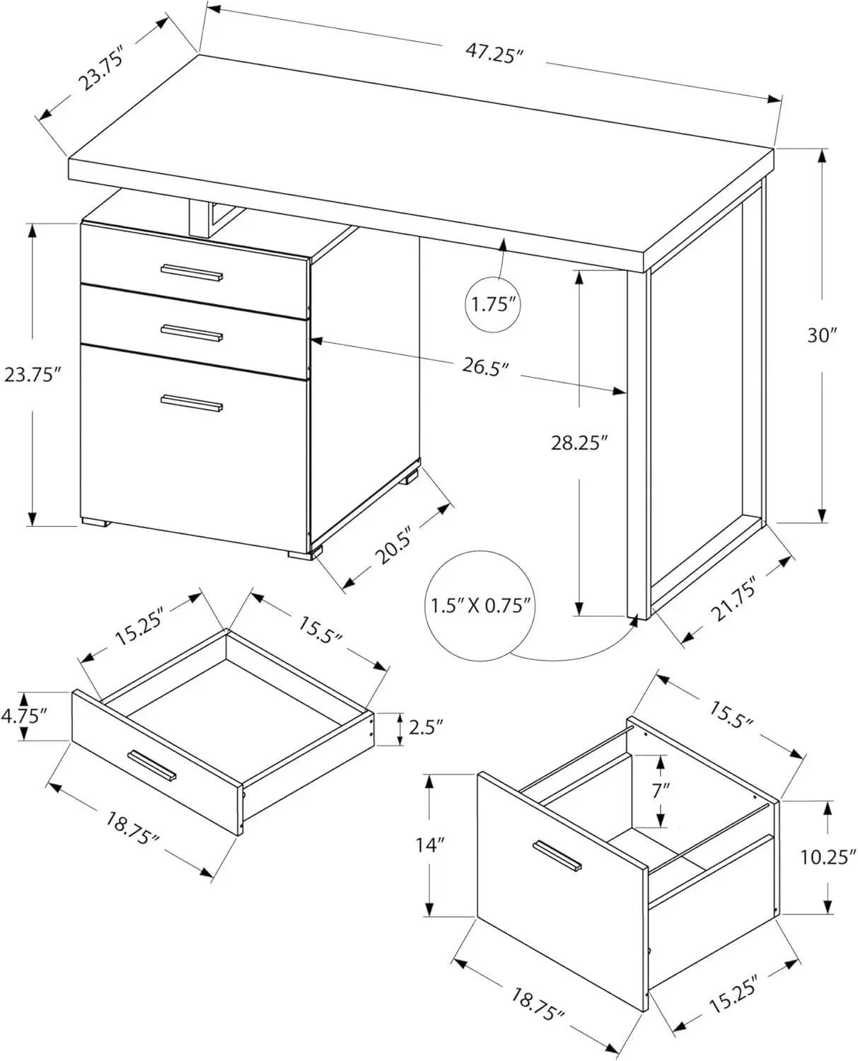 مكتب كمبيوتر مع خزانة ملفات -  - مراجعة Desk Setup Brown وسعره