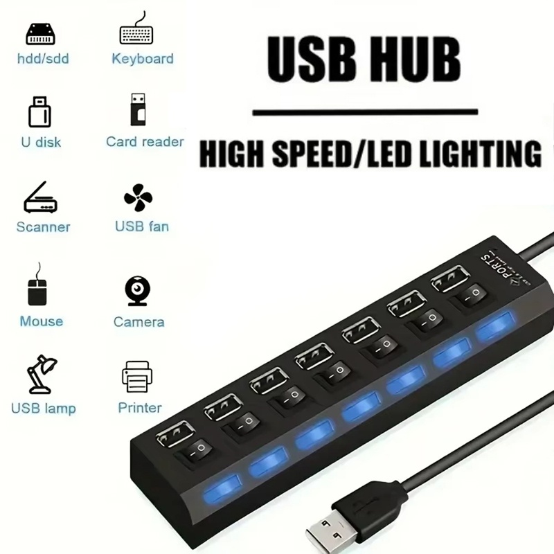موزع USB 2.0 بـ 7 منافذ لأجهزة - مراجعة Desk Setup Mac وسعره