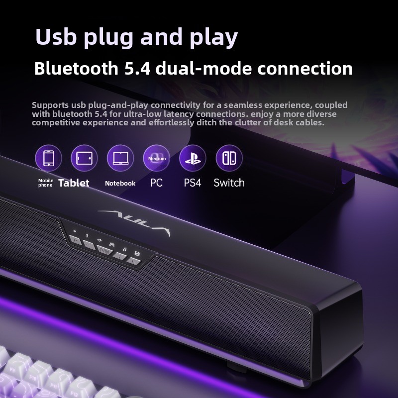 مكبر صوت AULA GS6Pro Esports م - مراجعة Speaker Desk Setup وسعره