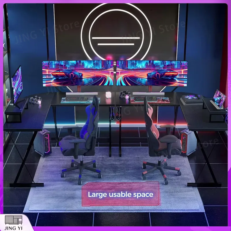 طاولة ألعاب على شكل حرف L مع ح - مراجعة Desk Setup No Computer وسعره