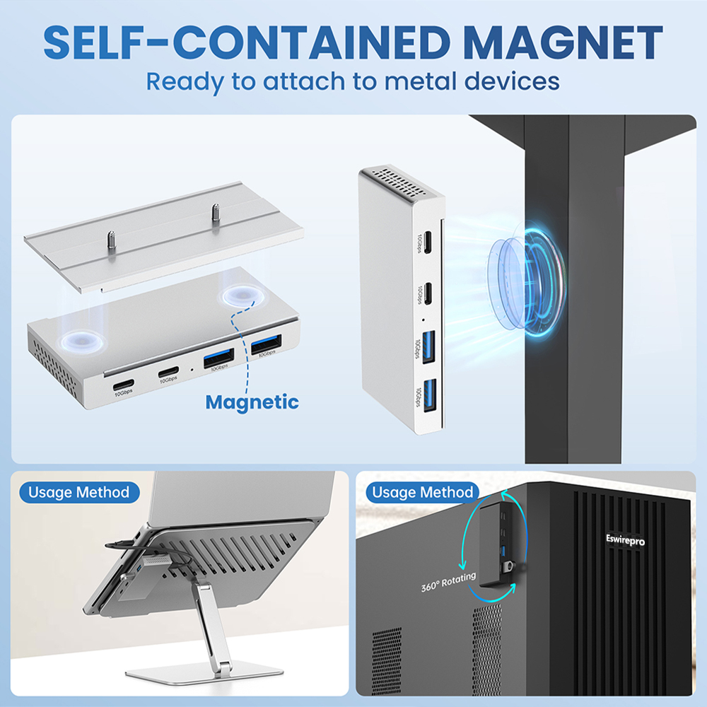 10Gbps USB3.2 Gen2 HUB مكتب مق - مراجعة Desk Setup Mac وسعره