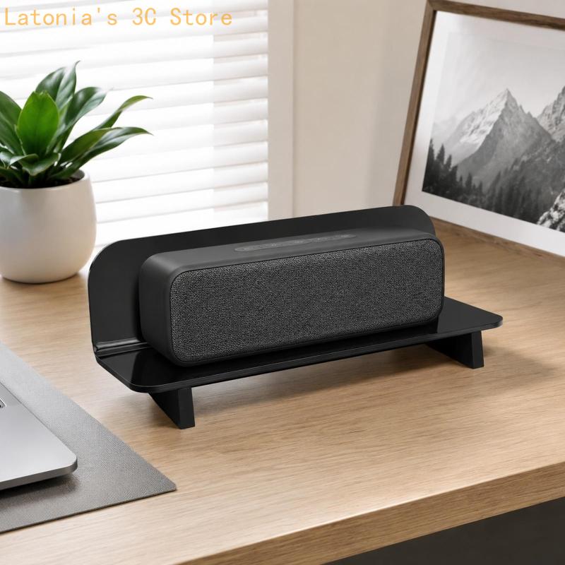 حامل مكبر صوت أكريليك أسود للس - مراجعة Speaker Desk Setup وسعره